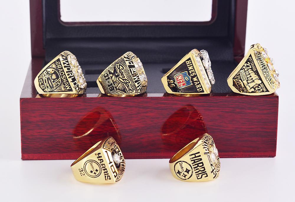 Pittsburgh Steelers Super Bowl Ring Set (1974, 1975, 1978, 1979, 2005, 2008)