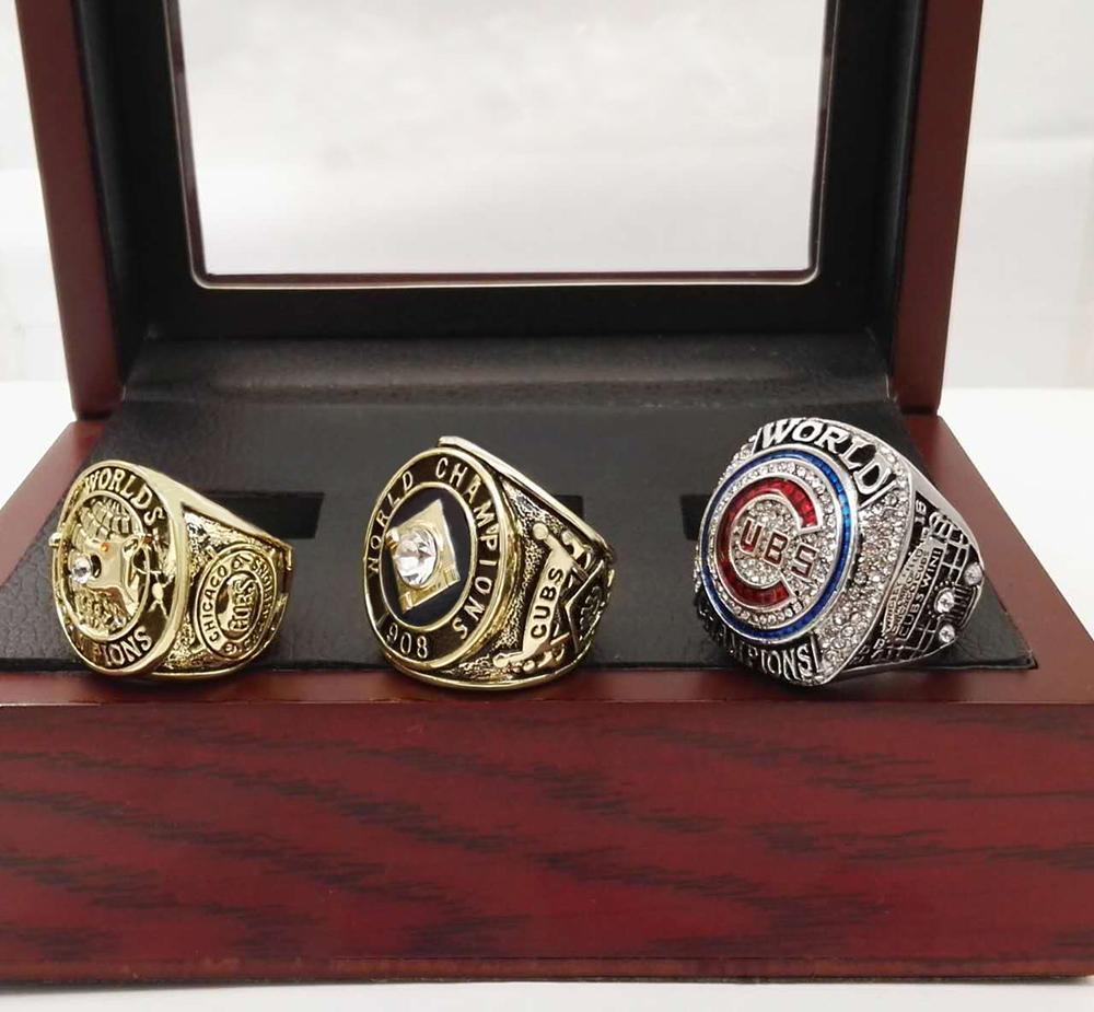 Chicago Cubs World Series Rings (1907, 1908, 2016) Set