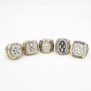 Dallas Cowboys Super Bowl Rings (1971, 1977, 1992, 1993, 1995) Set